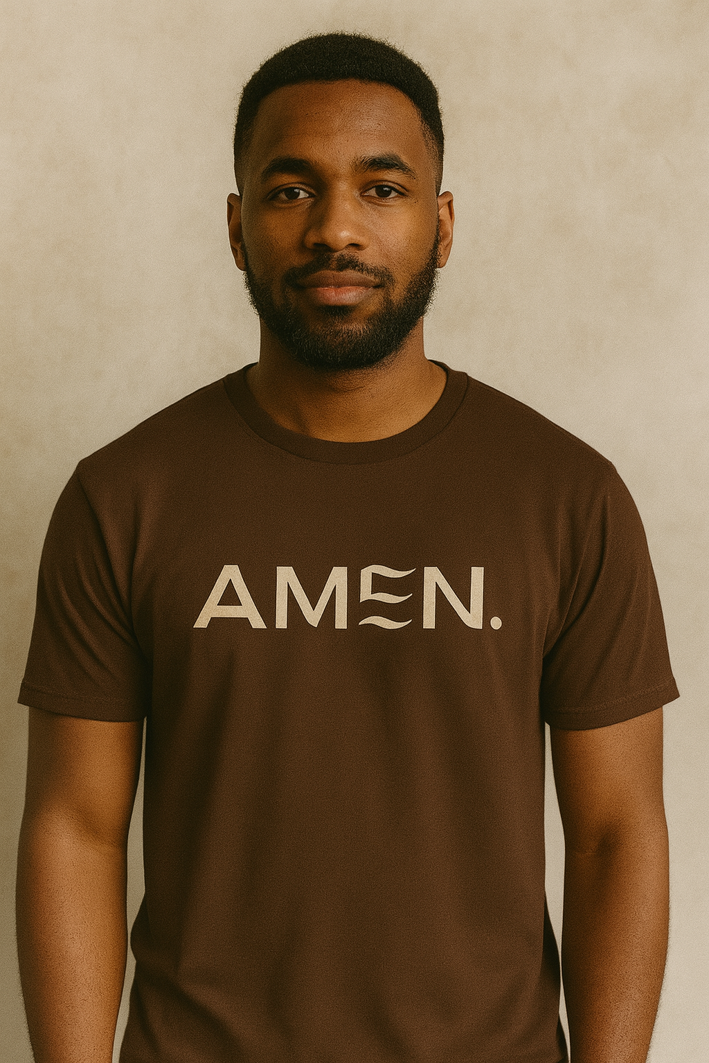 Brown & Tan "AMEN." Tee