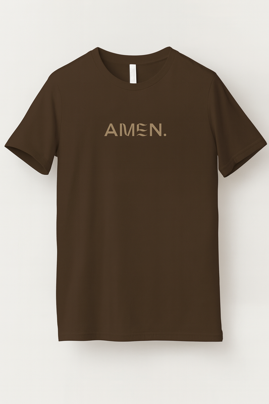 Brown & Tan "AMEN." Tee