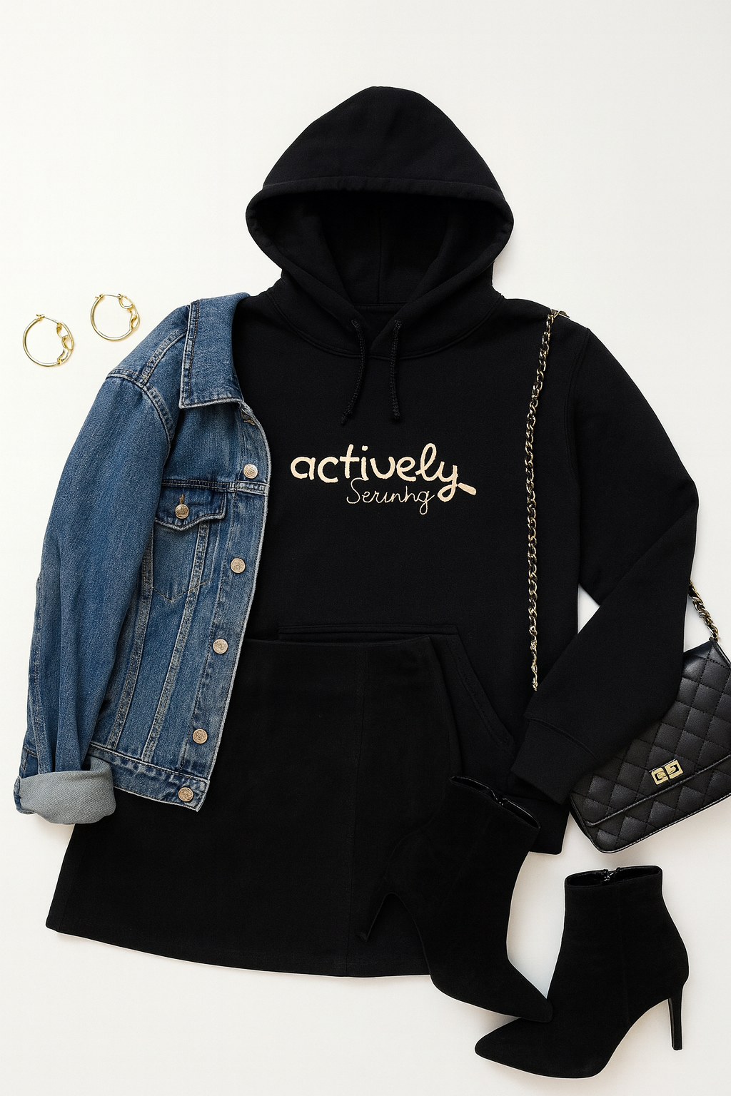 Actively Serving Embroidered Hoodie – Faith, Fashion, Devotion
