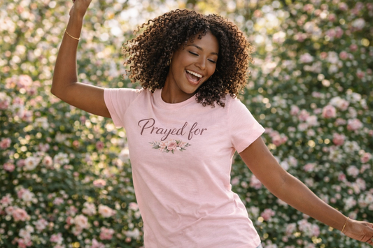 Mom Tee - Celebrate the women who love, nurture, guide, and pour into others every single day with our beautifully designed “Prayed For” tee