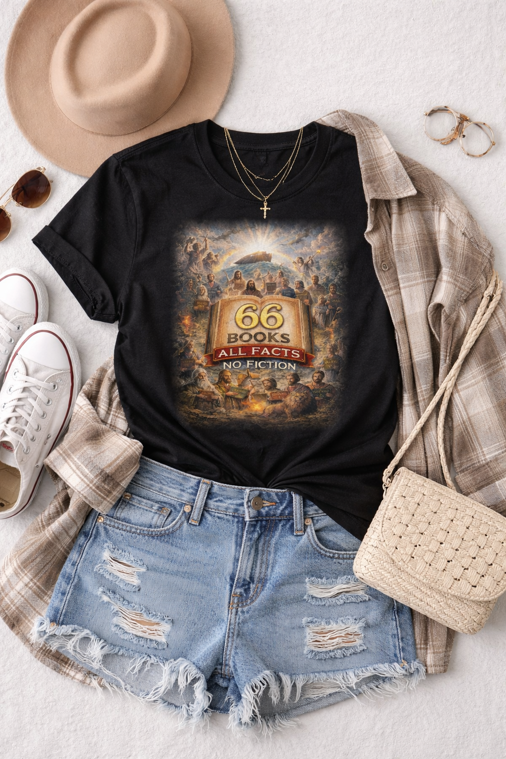 66 Books All Facts, No Fiction - Graphic tee
