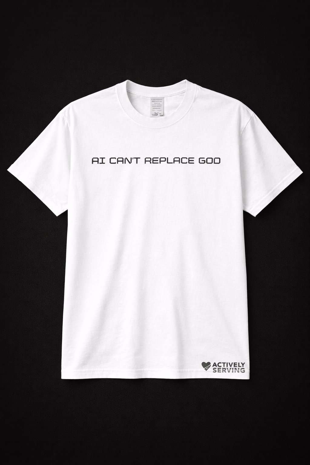 AI Can't Replace God / shirt sleeve 100% cotton t-shirt