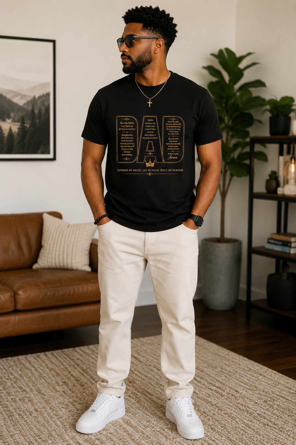 Dad Tee - Celebrate the men who lead with strength, love, wisdom, and faith. 🤎