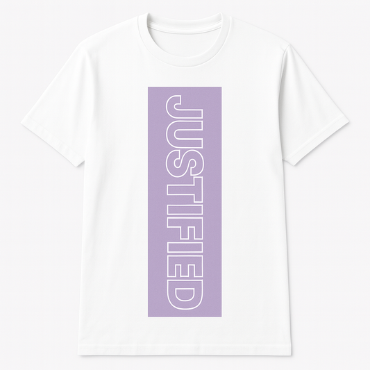 Justified by Christ Tee: Standing Bold. Living Faithfully.